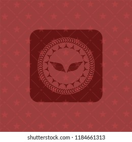 wings icon inside red emblem. Retro