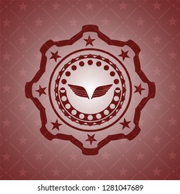 wings icon inside red emblem. Vintage.