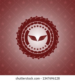 wings icon inside red emblem. Retro