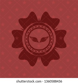 wings icon inside red emblem. Retro