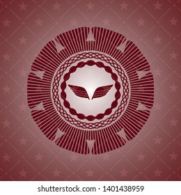 wings icon inside red emblem. Vintage.