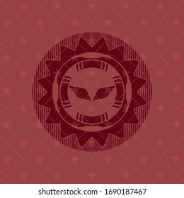 icono de alas dentro del emblema rojo retro