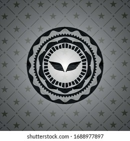 wings icon inside retro style black emblem