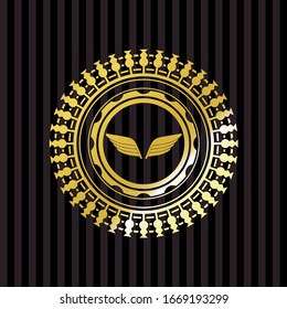 wings icon inside shiny emblem