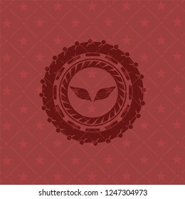wings icon inside vintage red emblem