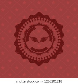 wings icon inside vintage red emblem