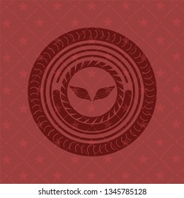 wings icon inside vintage red emblem