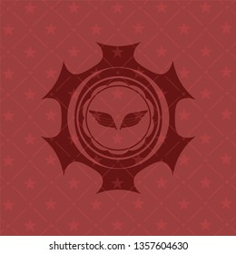 wings icon inside vintage red emblem