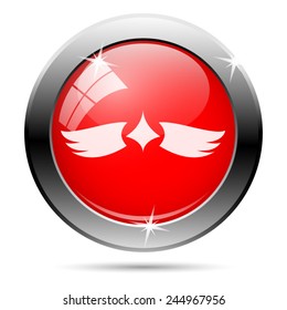 Wings icon. Internet button on white background. 