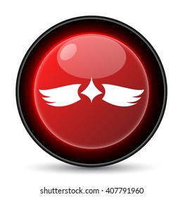 Wings icon. Internet button on white background. EPS10 vector
