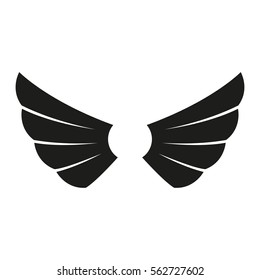 Wings icon isolated on white background. Wing emblem or label. Vector illustration.