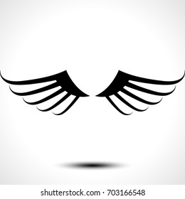 Wings icon isolated on white background. Vector illustration 