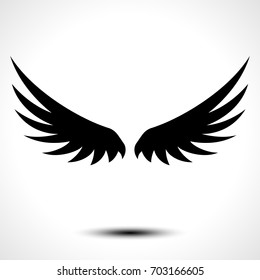 Wings icon isolated on white background. Vector illustration 