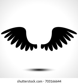 Wings icon isolated on white background. Vector illustration 