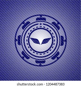 wings icon with jean texture