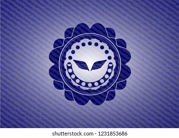 wings icon with jean texture