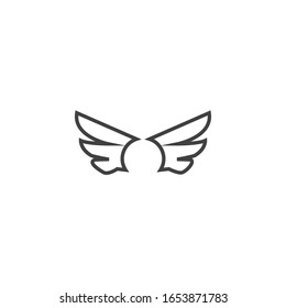 Plantilla vectorial de diseño de logotipo de iconos de alas
