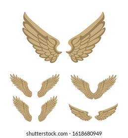 wings icon logo set vector templates 