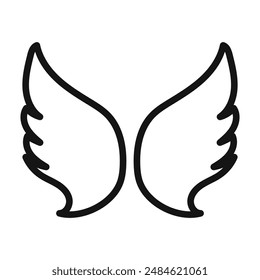 Wings icon mark in filled style