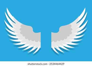 Wings icon on transparent background. Line style. Angel wings icon vector set. Eagle, bird, heraldic, flying, falcon, phoenix, hawk logo