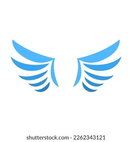 Flügelsymbol auf weißem Hintergrund, Vektorgrafik
