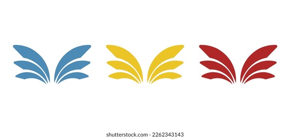 wings icon on a white background, vector illustration