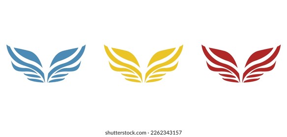 Flügelsymbol auf weißem Hintergrund, Vektorgrafik
