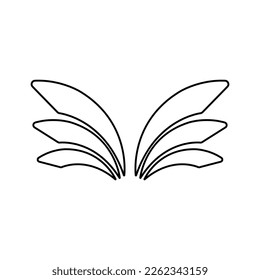wings icon on a white background, vector illustration