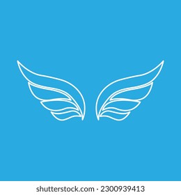 wings icon on a white background, vector illustration