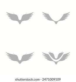 Flügel-Symbol auf weißem Hintergrund, Vektorillustration