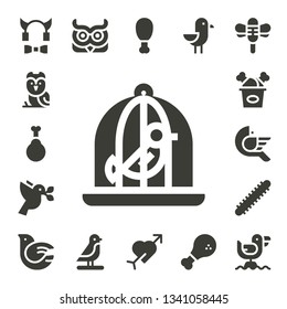 wings icon set. 17 filled wings icons.  Simple modern icons about  - Devil, Owl, Chicken, Dove, Fried chicken, Bird, Centipede, Cupid, Seagull, Dragonfly