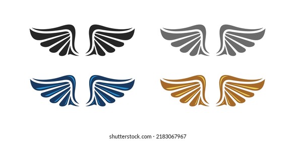 Wings icon set design vector illustration