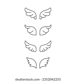 Wings Icon Set Vector Design.