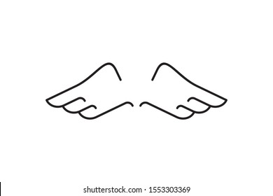 wings icon set. vector illustration