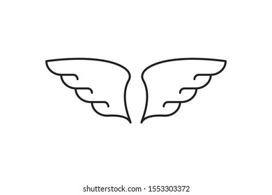 wings icon set. vector illustration