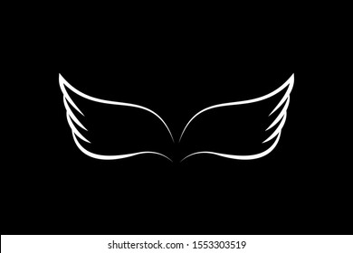 wings icon set. vector illustration