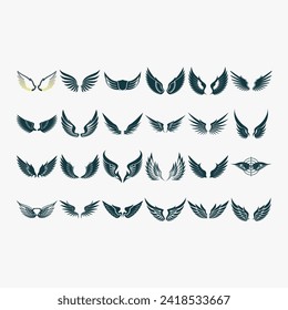wings icon set vector illustration