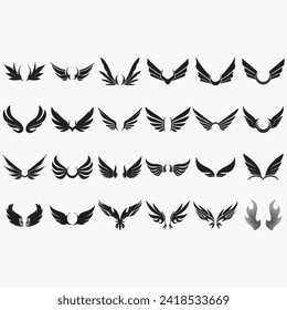 wings icon set vector illustration