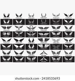 wings icon set vector illustration