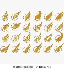 wings icon set vector illustration
