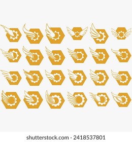 wings icon set vector illustration