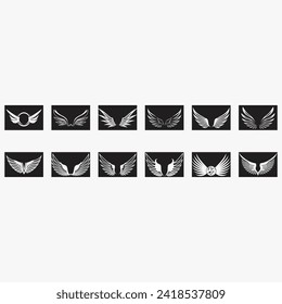 wings icon set vector illustration