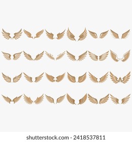 wings icon set vector illustration