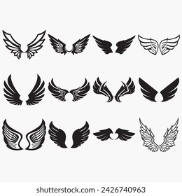 wings icon set vector illustration