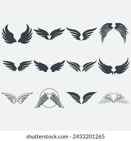 wings icon set vector illustration