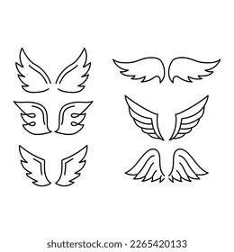 Wings icon sketch collection cartoon hand drawn vector illustration sketch