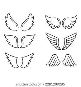 Wings icon sketch collection cartoon hand drawn vector illustration sketch