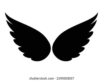 Icono de alas, símbolo del vuelo, ilustración vectorial
