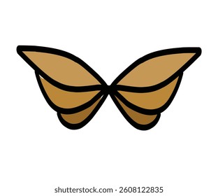 wings icon symbol simple design brown color