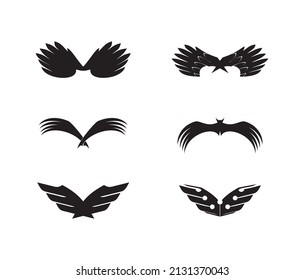 wings icon vector collections, abstract and stylish of wing symbols